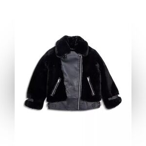 The Kooples Faux Fur Aviator Jacket in Black